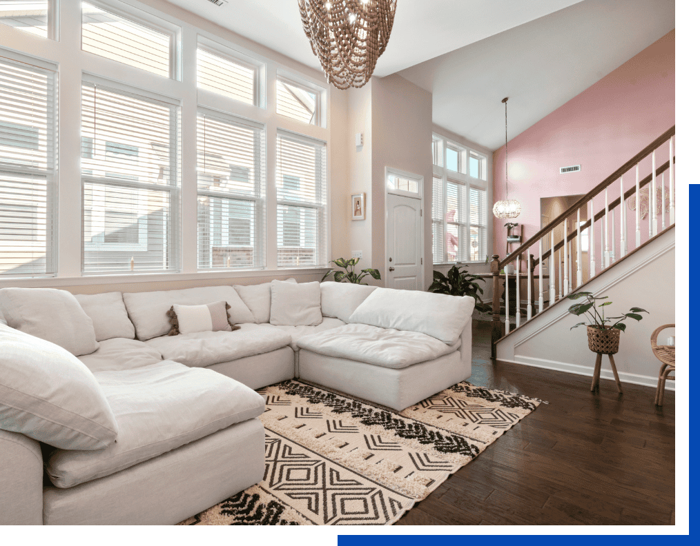 Spotless living room after professional house cleaning services in Fort Myers by ZI TORBETT